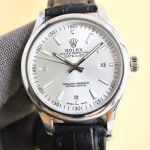 Knock Off Rolexes Best Edition with 8215 Movement White Cowhide Black Watch Strap 40mm Watch